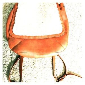 Cognac and Sherpa multi way Backpack Purse